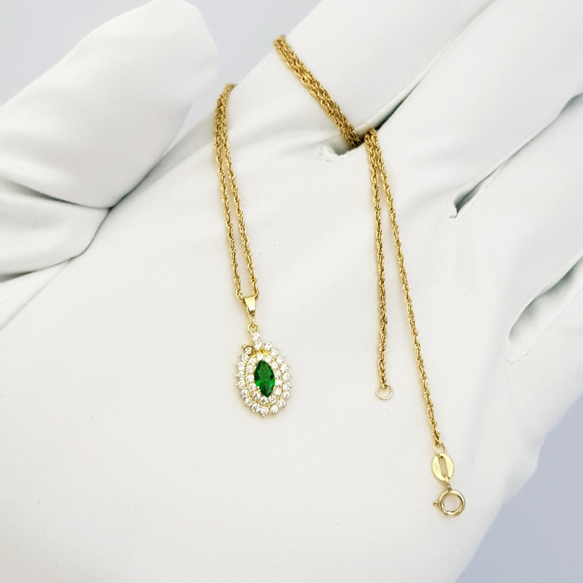 18K Pure Gold Zircon stone Necklace | Necklace | 18K Gold Jewelry