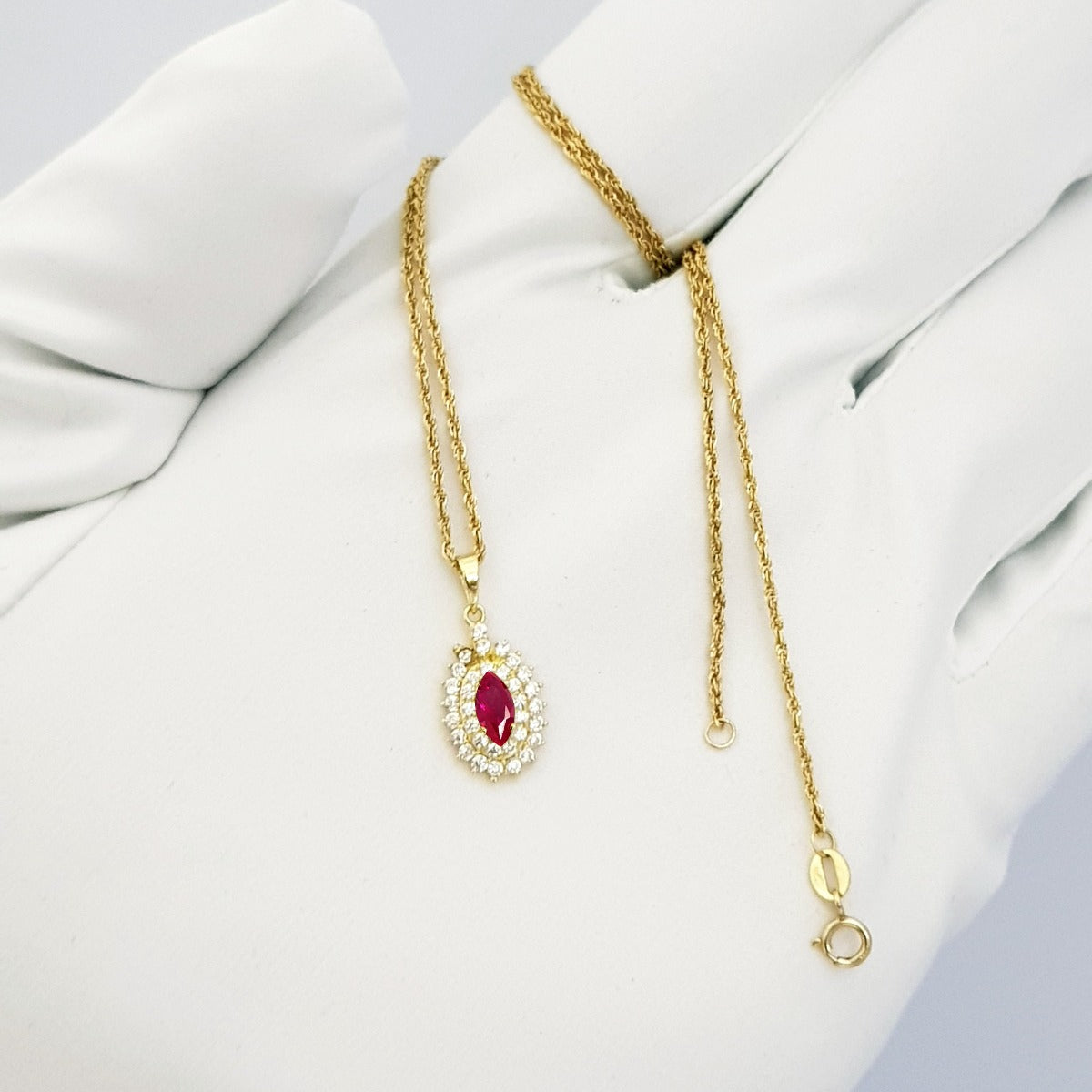 18K Pure Gold Zircon stone Necklace | Necklace | 18K Gold Jewelry