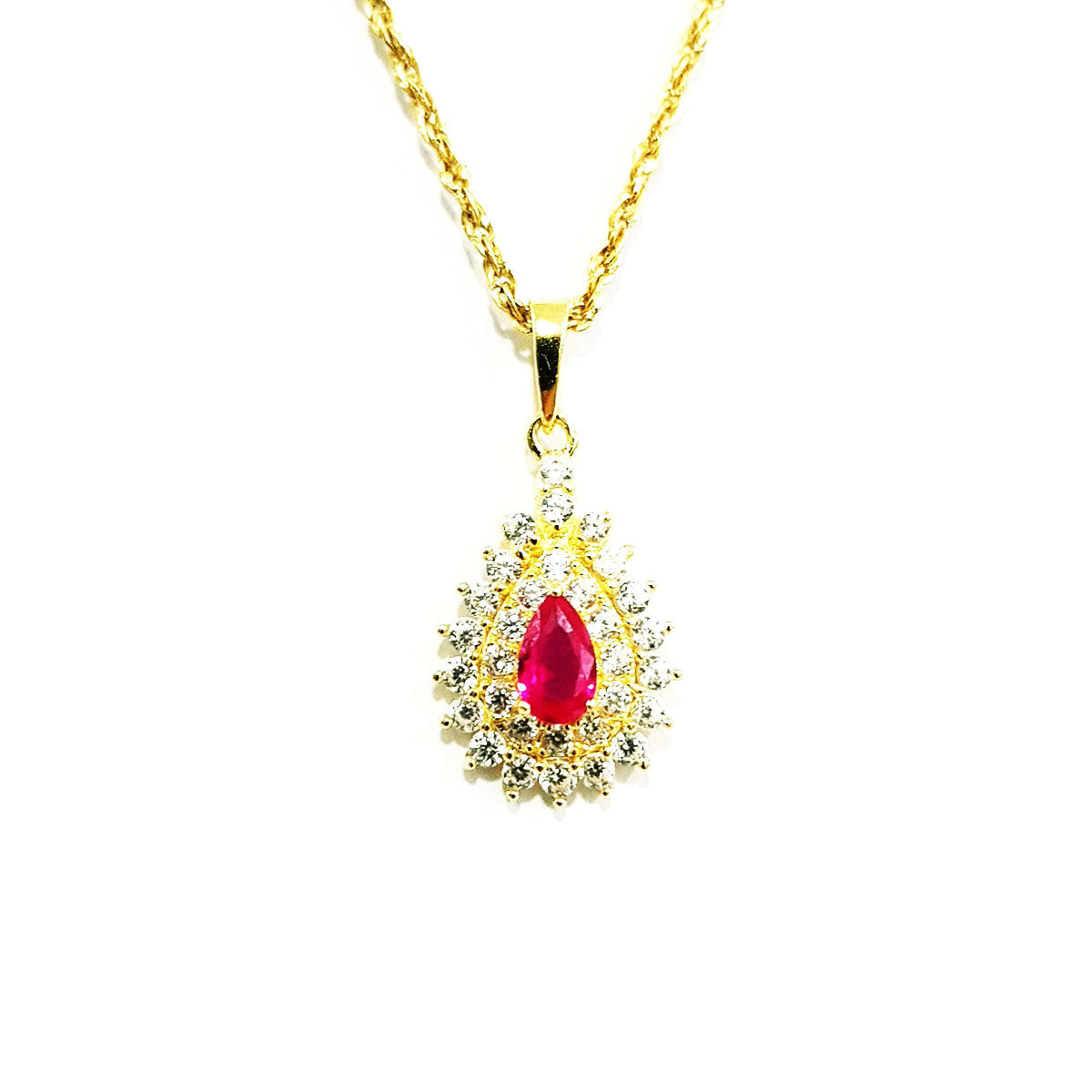 18K Pure Gold Zircon stone Necklace | Necklace | 18K Gold Jewelry
