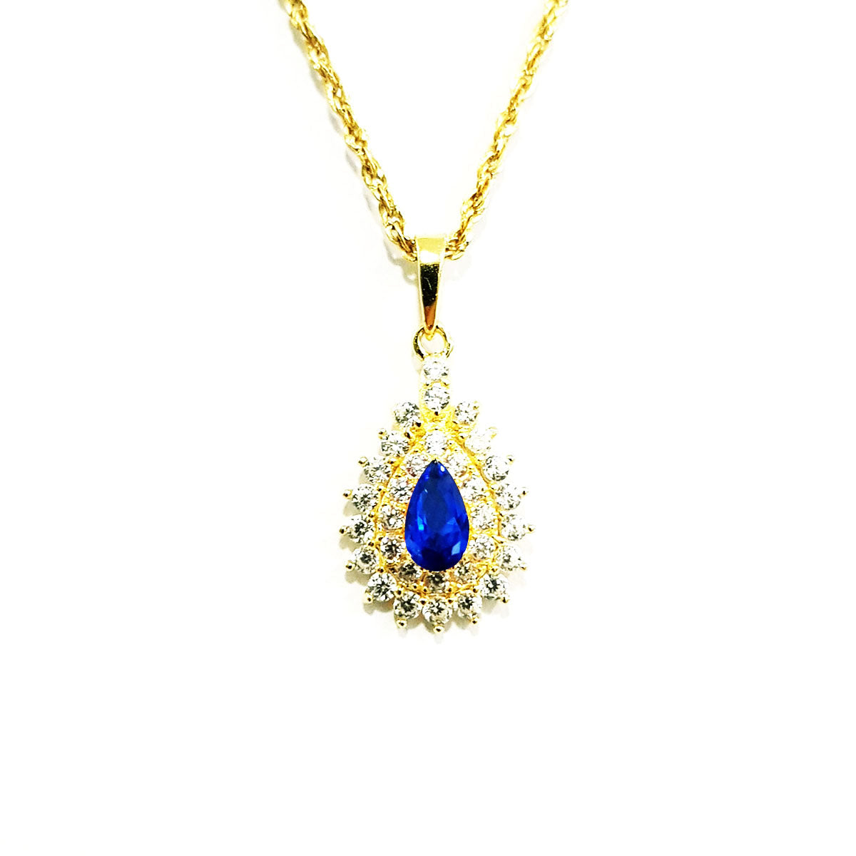 18K Pure Gold Zircon stone Necklace | Necklace | 18K Gold Jewelry