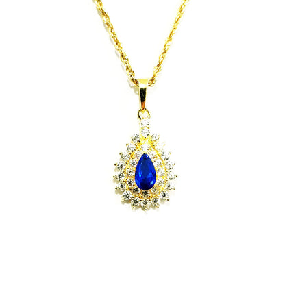 18K Pure Gold Zircon stone Necklace | Necklace | 18K Gold Jewelry
