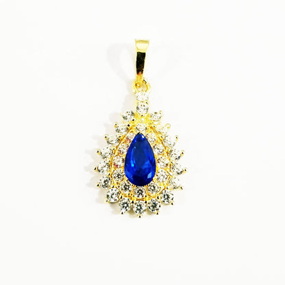 18K Pure Gold Zircon stone Necklace
