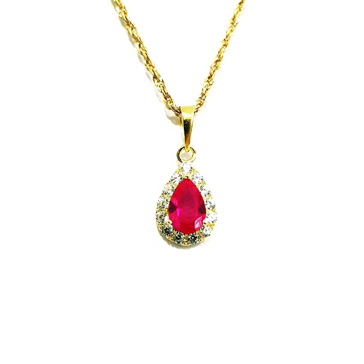 18K Pure Gold Zircon stone Necklace | Necklace | 18K Gold Jewelry