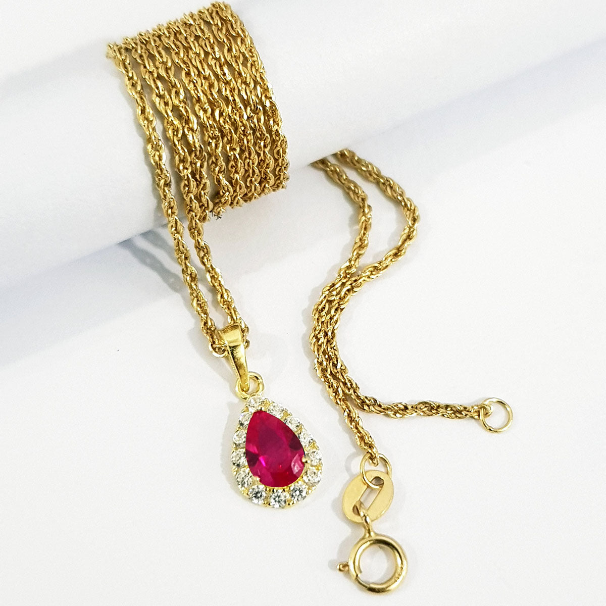 18K Pure Gold Zircon stone Necklace | Necklace | 18K Gold Jewelry