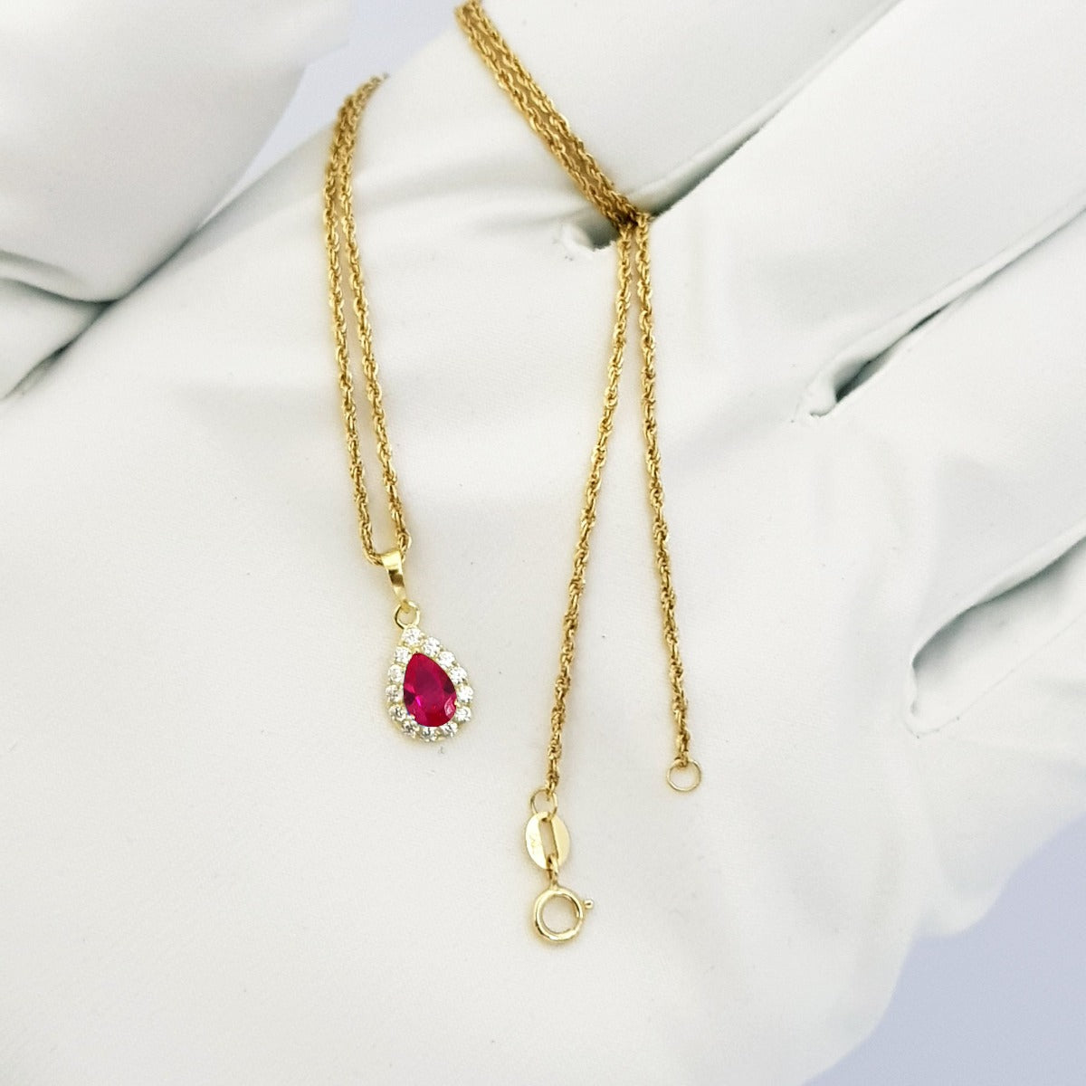 18K Pure Gold Zircon stone Necklace | Necklace | 18K Gold Jewelry