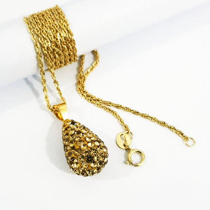 18K Pure Gold Swarovski Necklace | Necklace | 18K Gold Jewelry