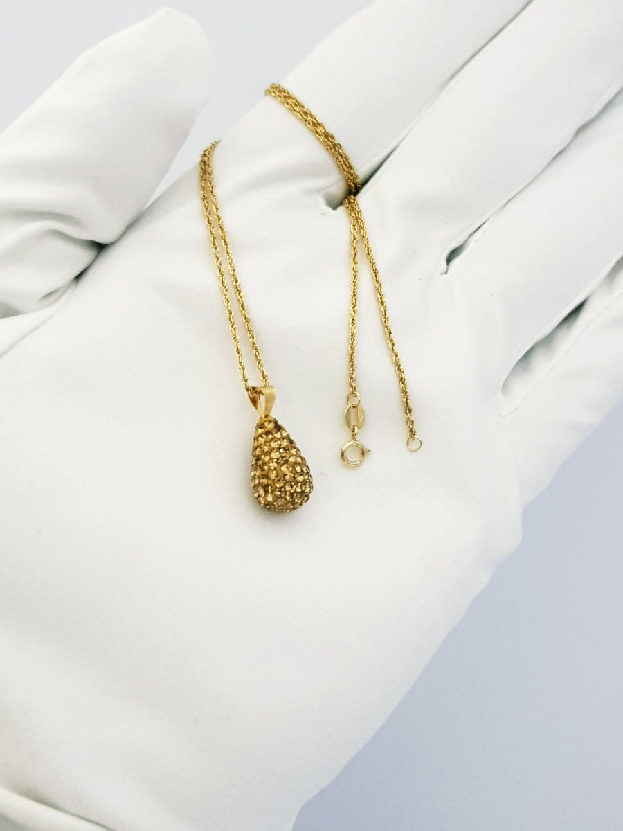 18K Pure Gold Swarovski Necklace | Necklace | 18K Gold Jewelry