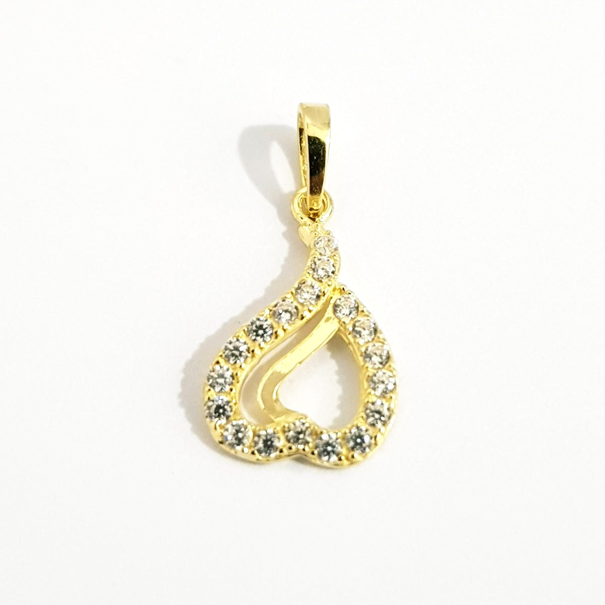 18K Pure Gold Heart With Zircon Stone Necklace | Necklace | 18K Gold Jewelry