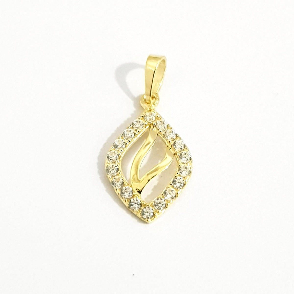 18K Pure Gold Elegant Design w/ Zircon stone Necklace | Necklace | 18K Gold Jewelry
