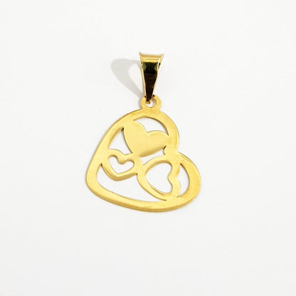 18K Pure Gold Quadruple Heart Design Necklace | Necklace | 18K Gold Jewelry