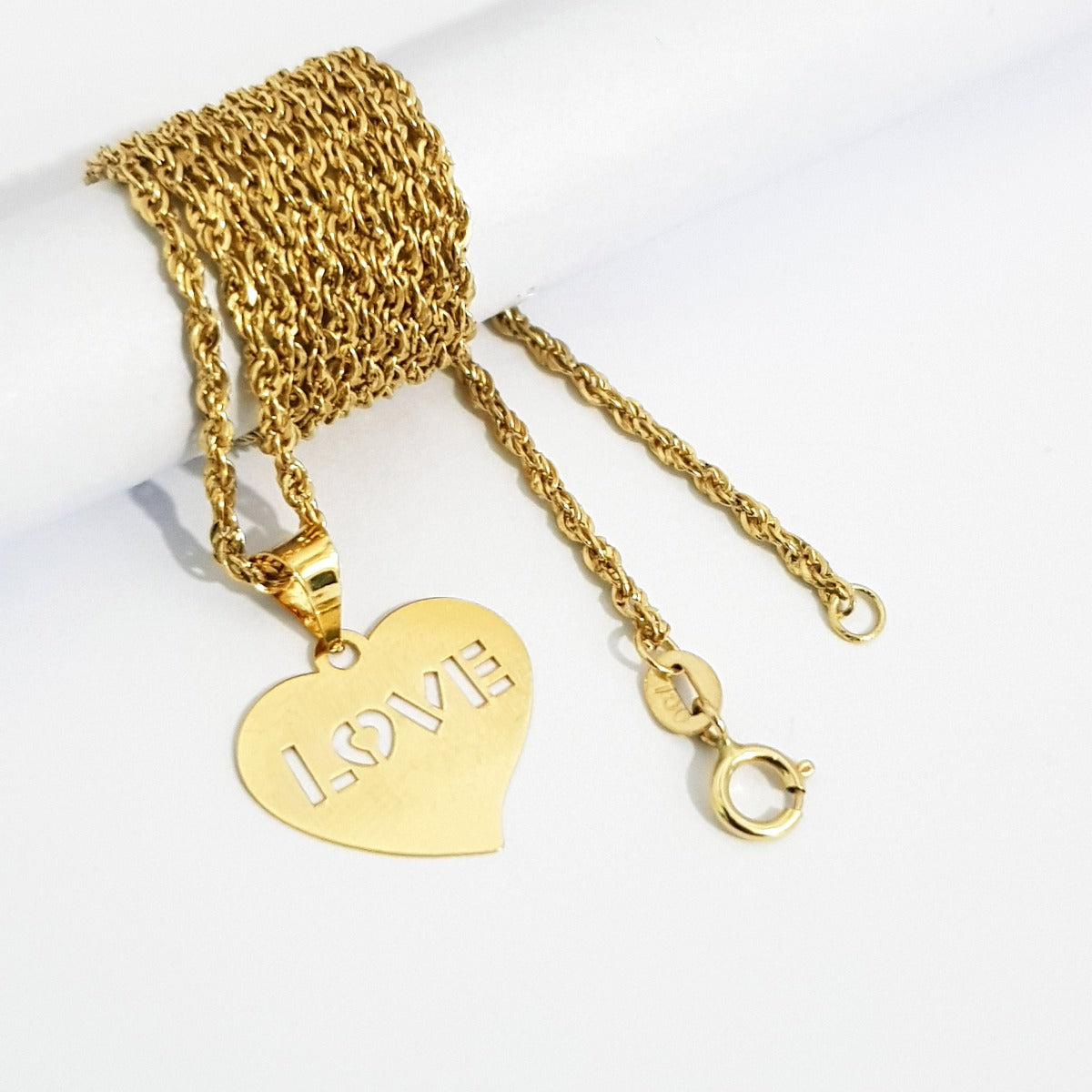 18K Pure Gold Heart Love Design Necklace | Necklace | 18K Gold Jewelry