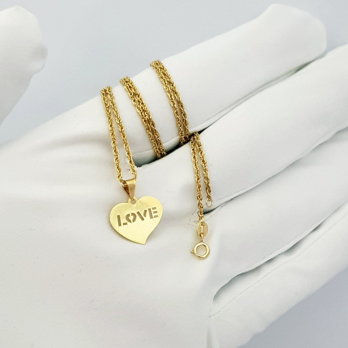 18K Pure Gold Heart Love Design Necklace | Necklace | 18K Gold Jewelry