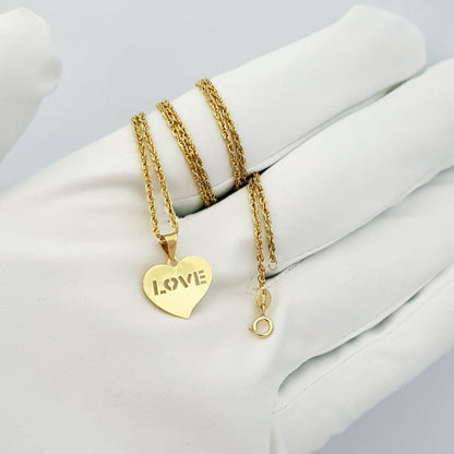 18K Pure Gold Heart Love Design Necklace | Necklace | 18K Gold Jewelry
