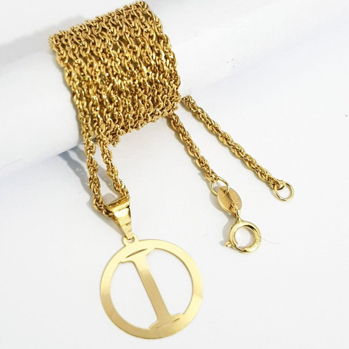 18K Pure Gold Letter I Design Necklace | Necklace | 18K Gold Jewelry