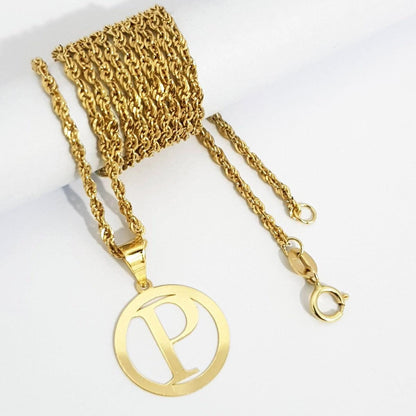 18K Pure Gold Letter P Design Necklace | Necklace | 18K Gold Jewelry