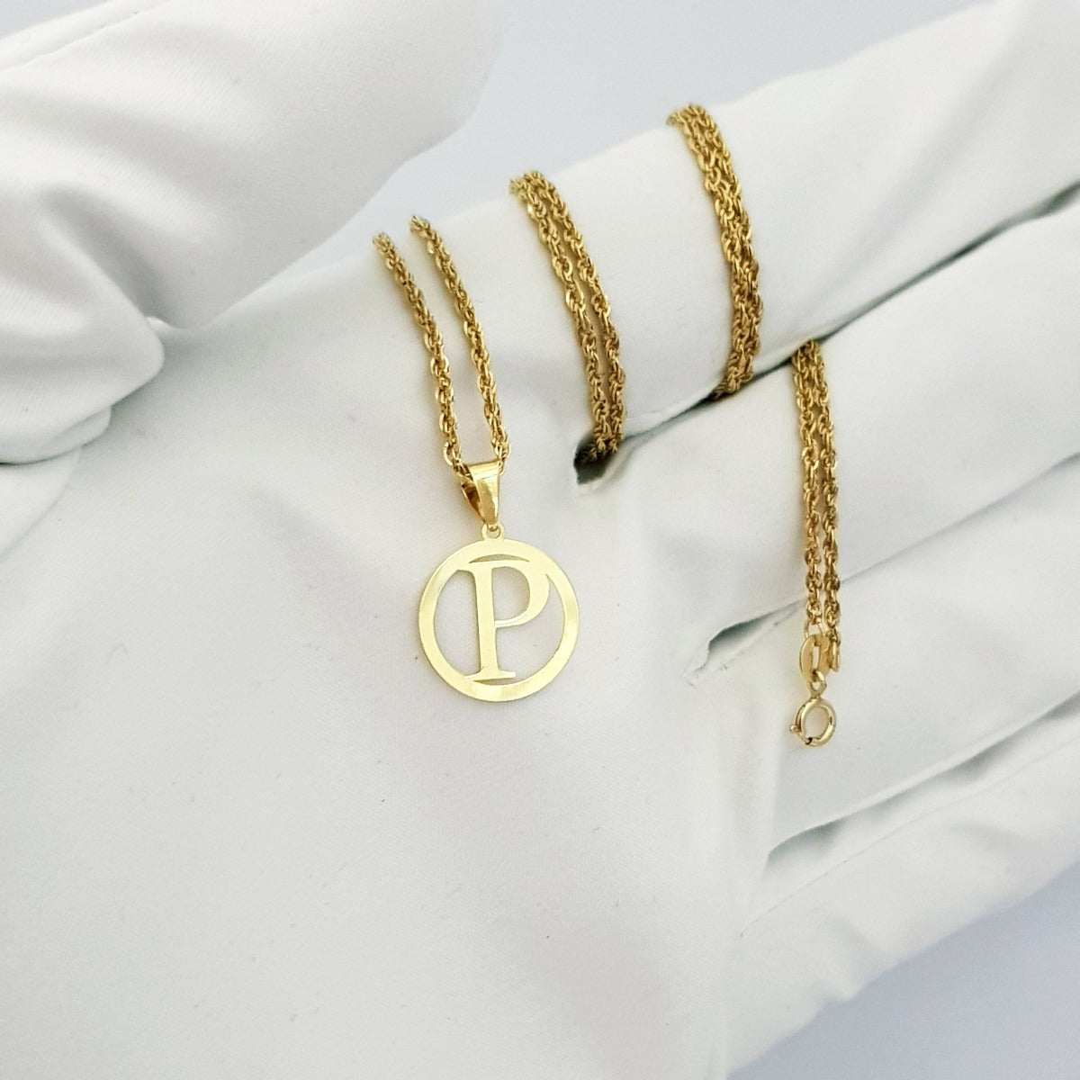 18K Pure Gold Letter P Design Necklace | Necklace | 18K Gold Jewelry