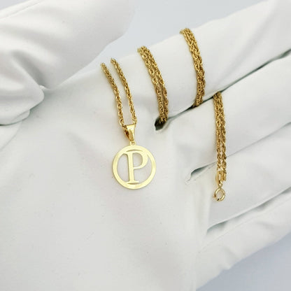 18K Pure Gold Letter P Design Necklace | Necklace | 18K Gold Jewelry