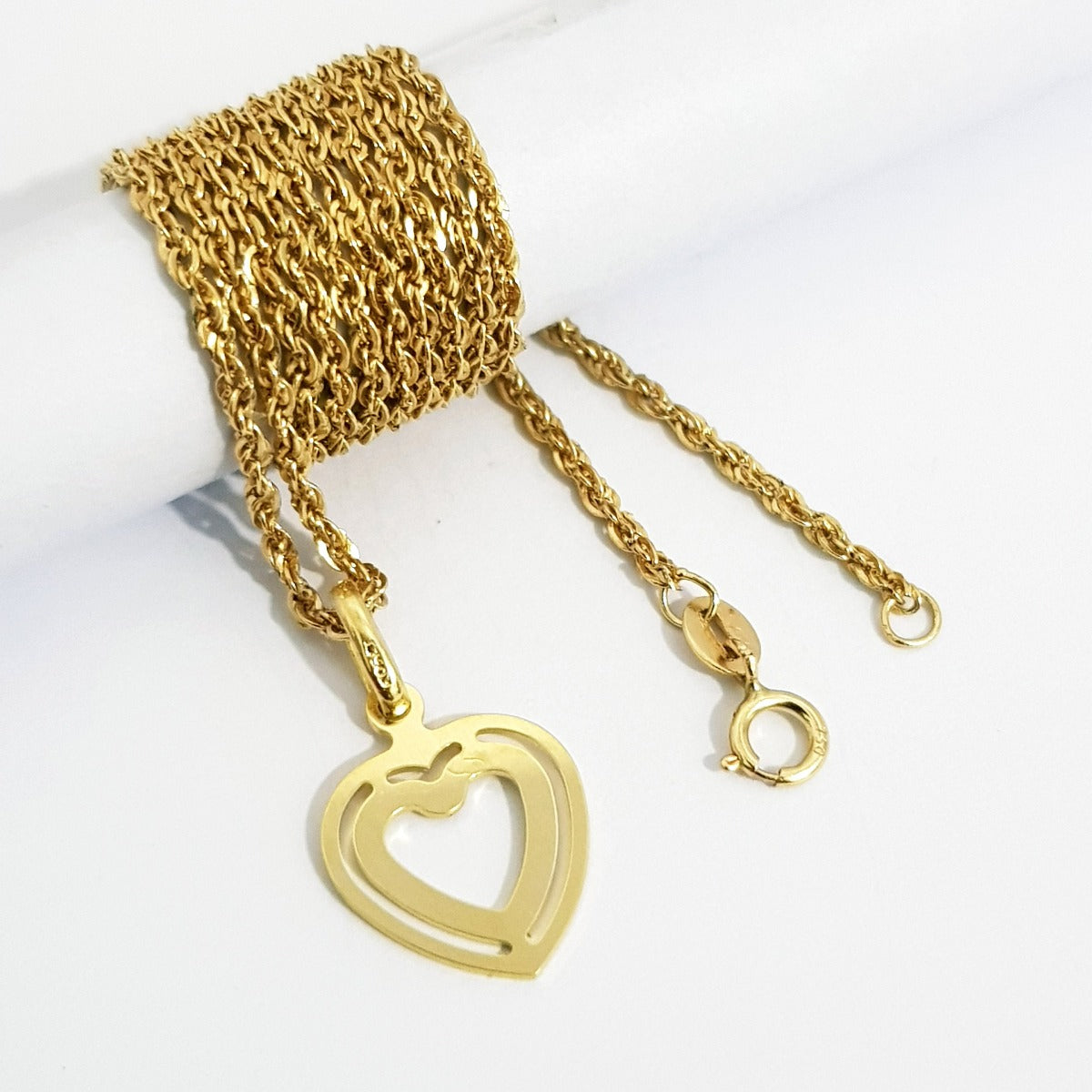 18K Pure Gold Heart Necklace | Necklace | 18K Gold Jewelry