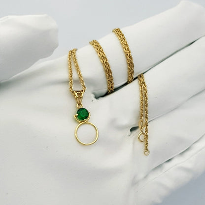 18K Pure Gold Ring Necklace | Necklace | 18K Gold Jewelry