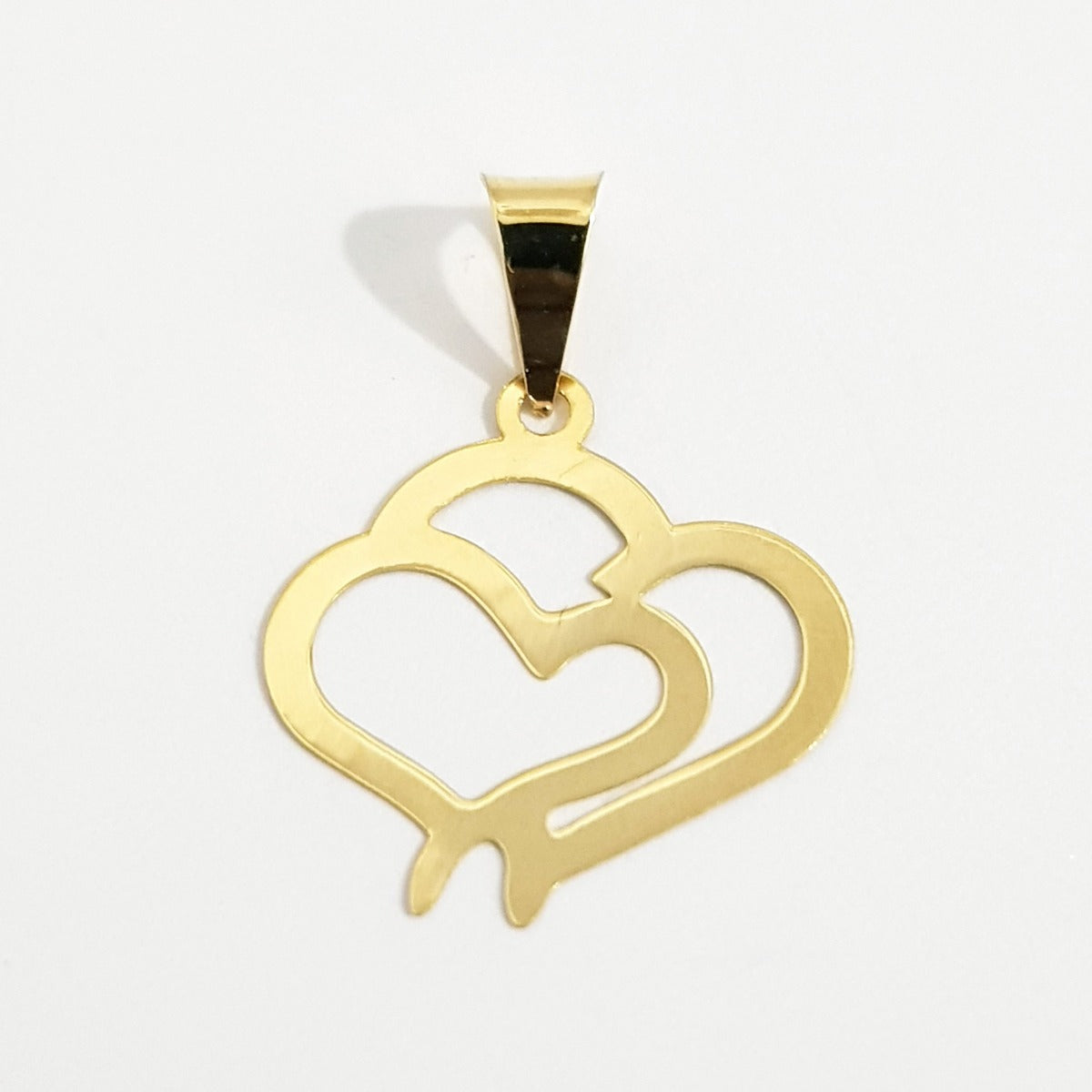 18K Pure Gold Double Heart Necklace | Necklace | 18K Gold Jewelry