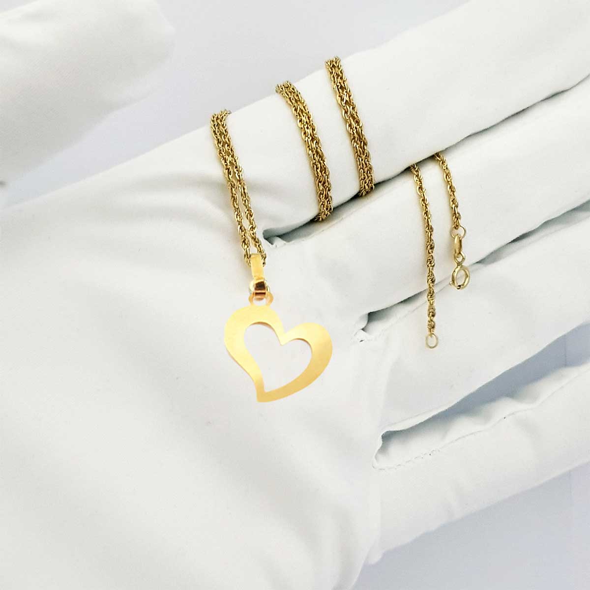 18K Pure Gold Heart Design Necklace | Necklace | 18K Gold Jewelry