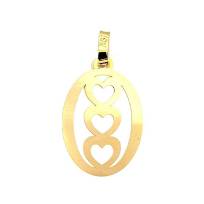 18K Pure Gold Triple Heart Design Necklace | Necklace | 18K Gold Jewelry
