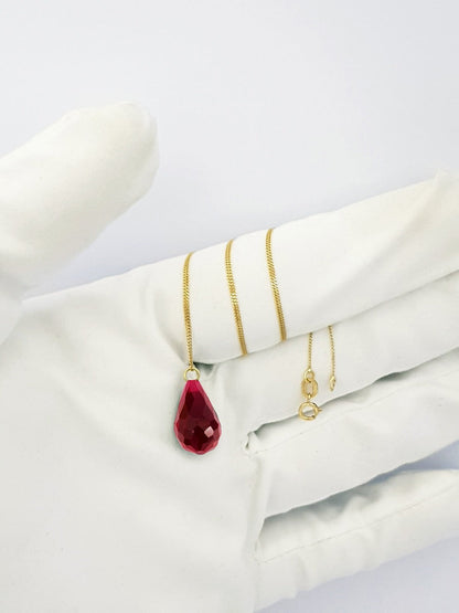 18K Pure Gold Stone Necklace | Necklace | 18K Gold Jewelry