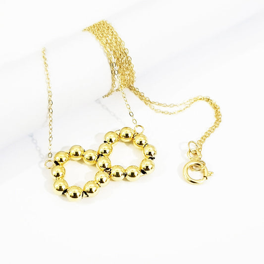 18K Pure Gold Infinity Necklace