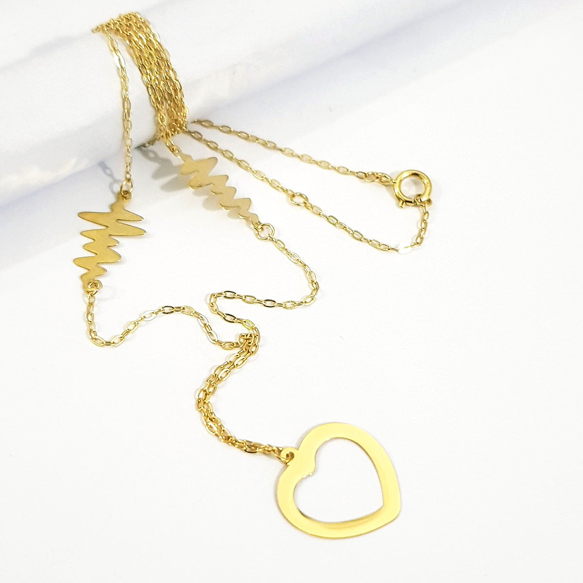 18K Pure Gold Heart Necklace | Necklace | 18K Gold Jewelry