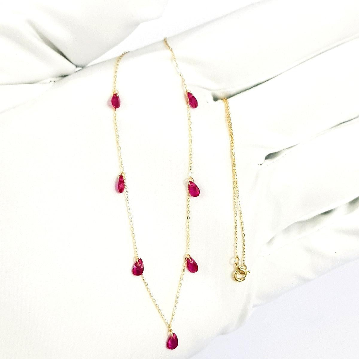 18K Pure Gold Stone Necklace | Necklace | 18K Gold Jewelry