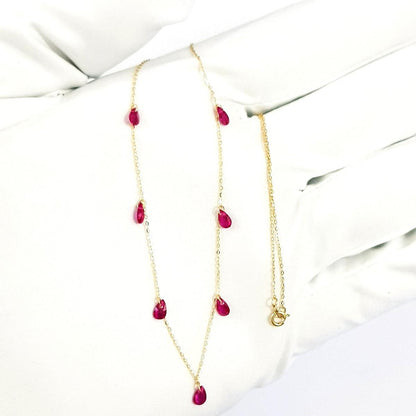 18K Pure Gold Stone Necklace | Necklace | 18K Gold Jewelry