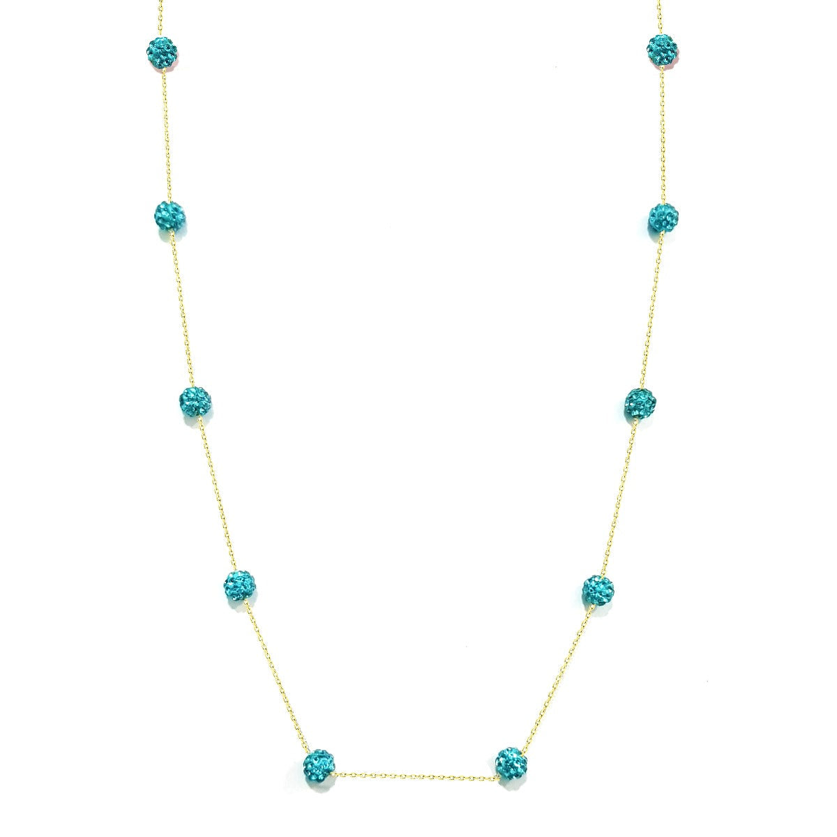 18K Pure Gold Swarski Ball Design Necklace