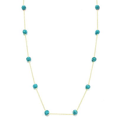 18K Pure Gold Swarski Ball Design Necklace