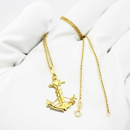 18K Pure Gold Anchor Design Necklace | Necklace | 18K Gold Jewelry