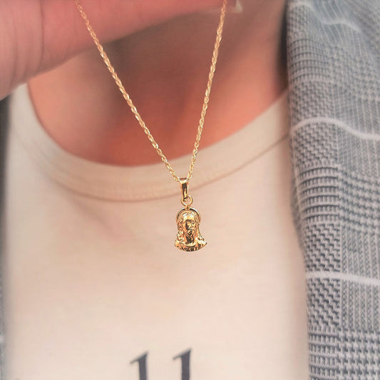 18K Pure Gold Jesus Design Necklace | Necklace | 18K Gold Jewelry