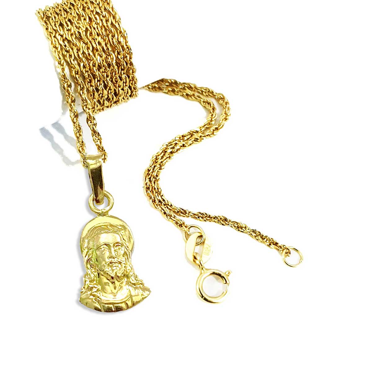 18K Pure Gold Jesus Design Necklace