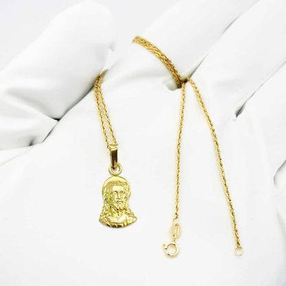 18K Pure Gold Jesus Design Necklace