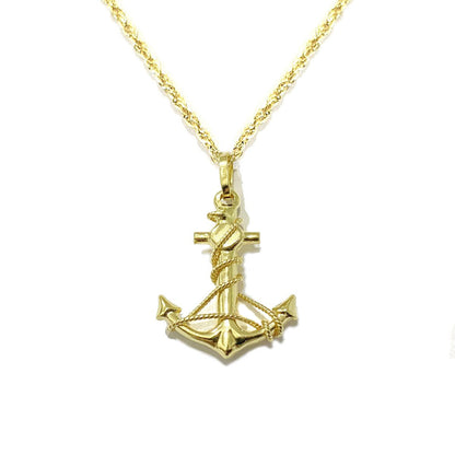 18K Solid Gold Anchor Design Necklace | Gold | 18K Gold Jewelry