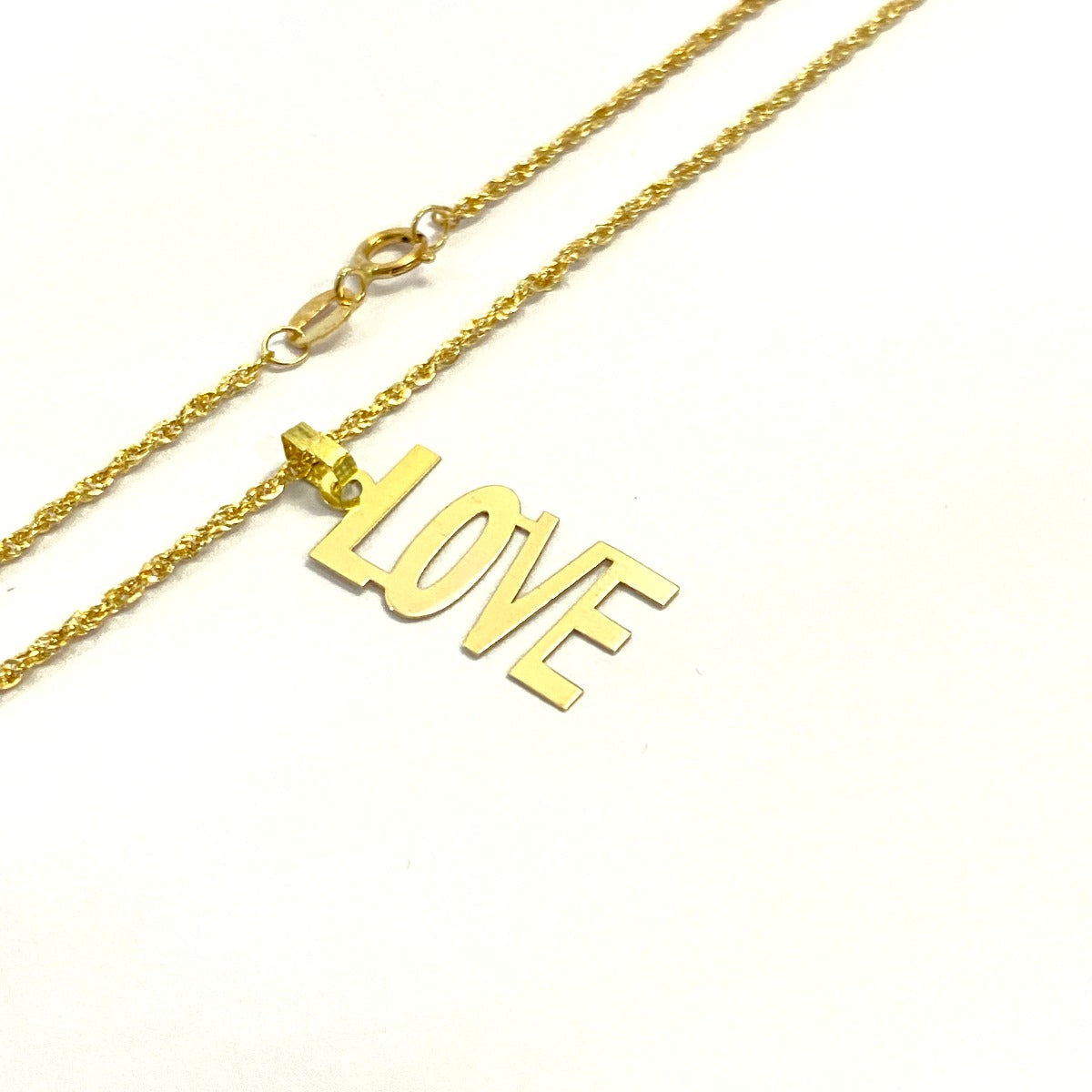 18K Pure Gold Love Design Pendant Necklace