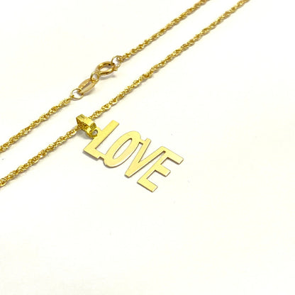 18K Pure Gold Love Design Pendant Necklace