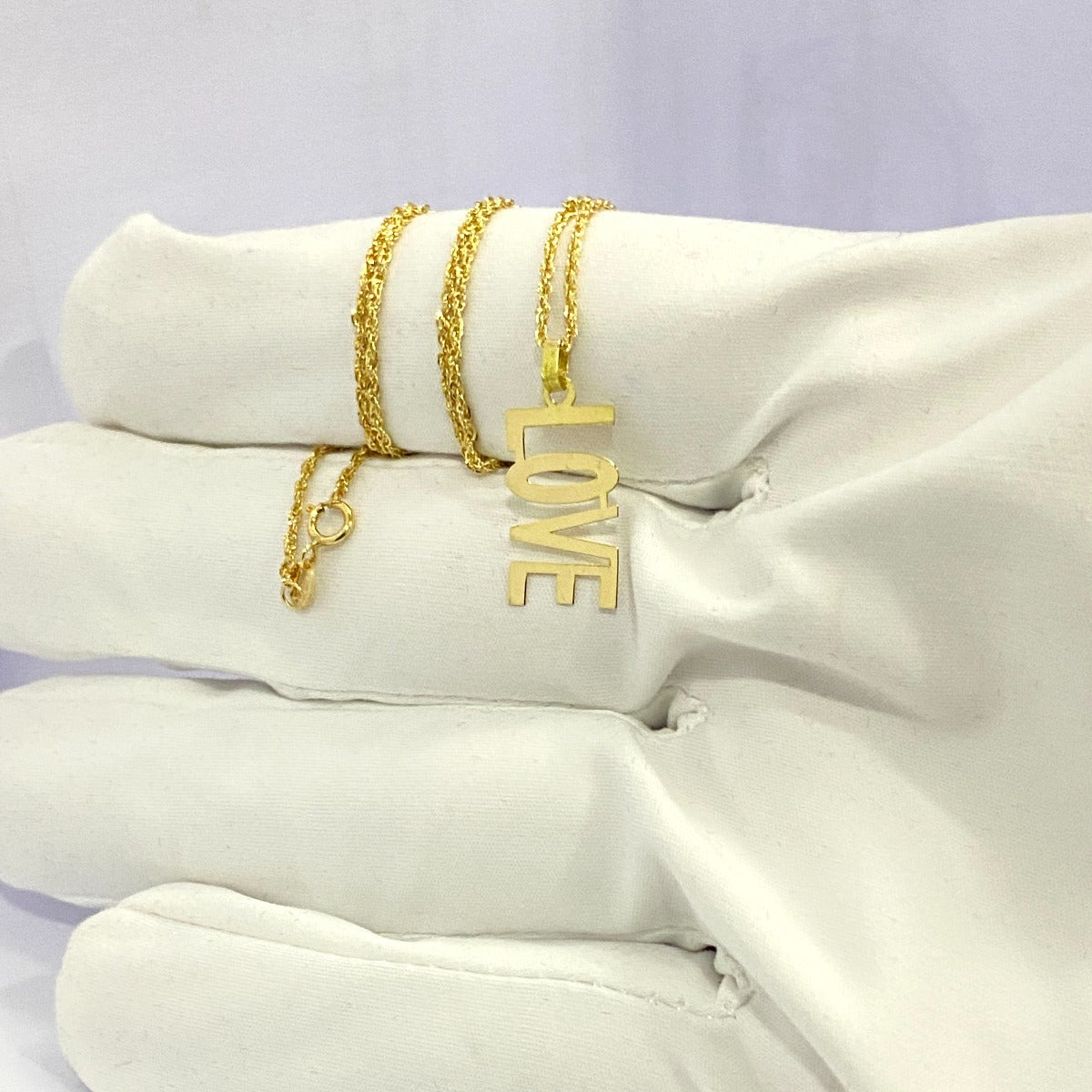 18K Pure Gold Love Design Pendant Necklace | Necklace | 18K Gold Jewelry