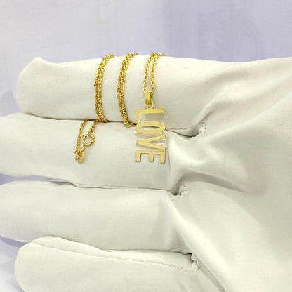 18K Pure Gold Love Design Pendant Necklace | Necklace | 18K Gold Jewelry