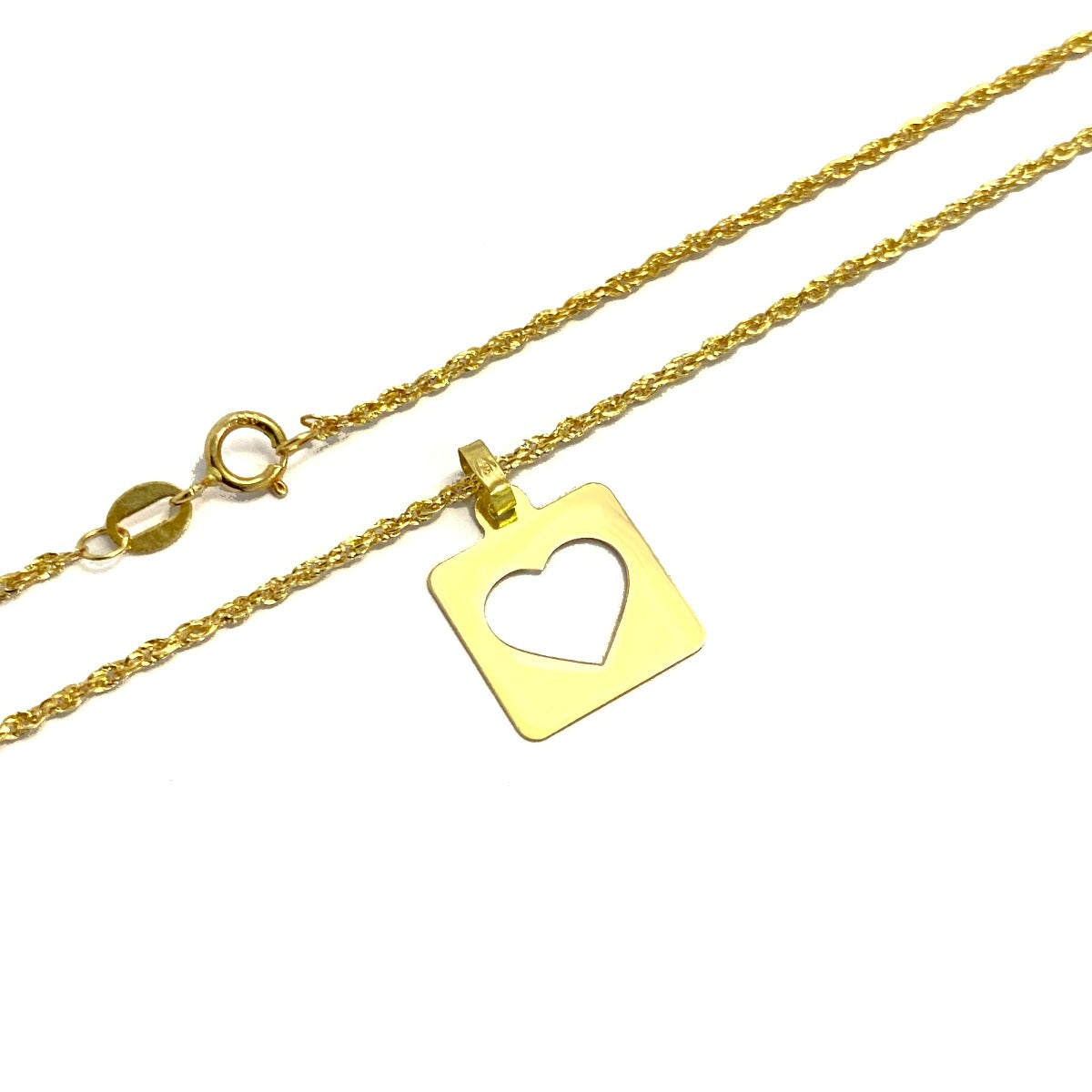 18K Pure Gold Heart Design Pendant Necklace | Necklace | 18K Gold Jewelry
