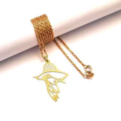 18K Pure Gold Lady Fashion Necklace