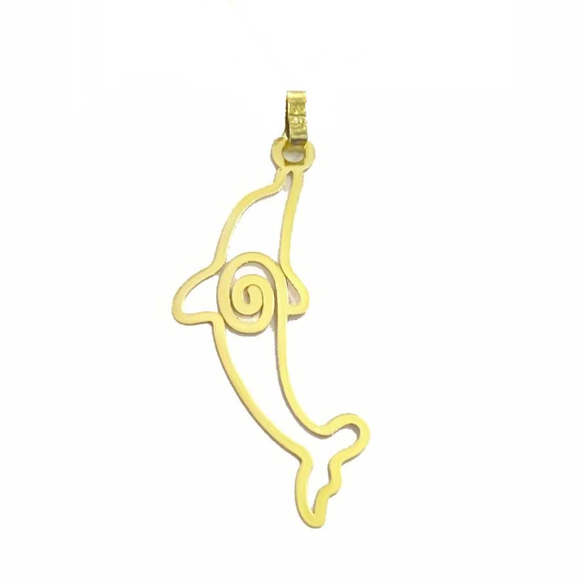18K Pure Gold Dolphin Design Pendant Necklace | Necklace | 18K Gold Jewelry