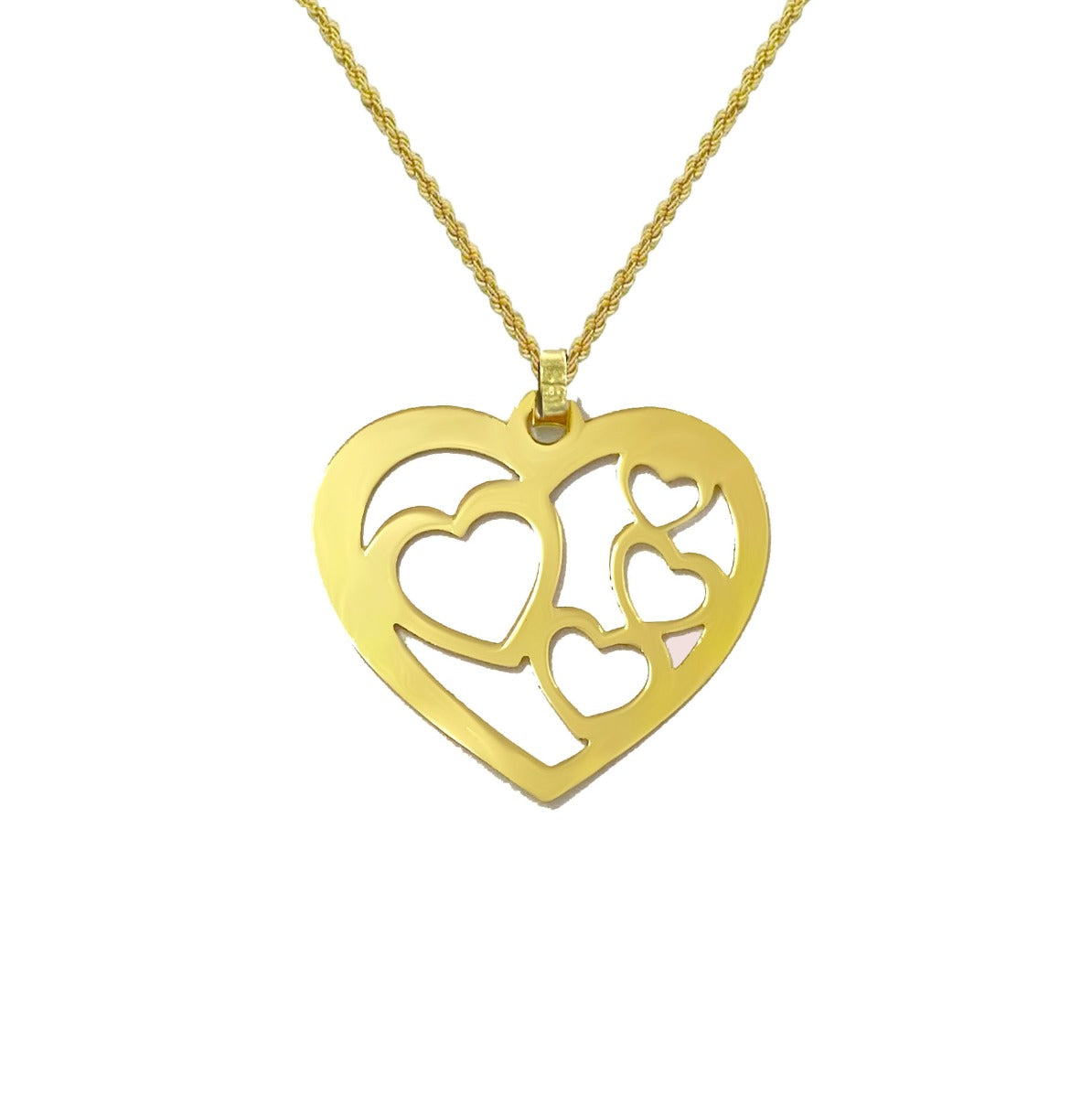 18K Pure Gold Heart Design Pendant Necklace | Necklace | 18K Gold Jewelry
