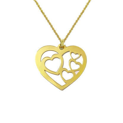 18K Pure Gold Heart Design Pendant Necklace | Necklace | 18K Gold Jewelry