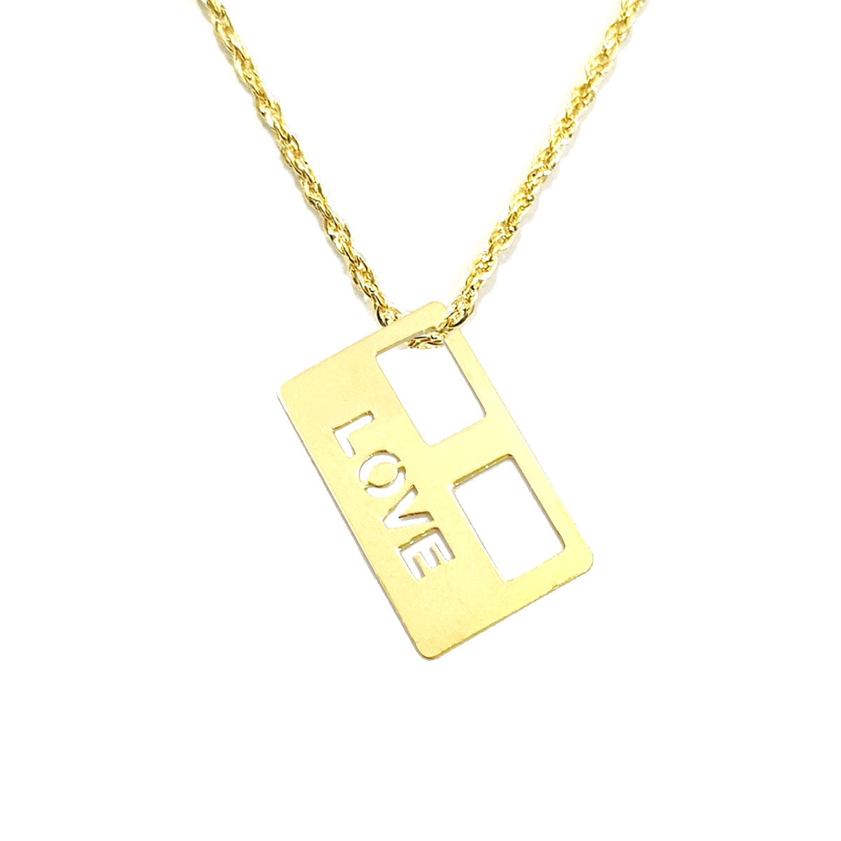 18K Pure Gold Love Design Pendant Necklace