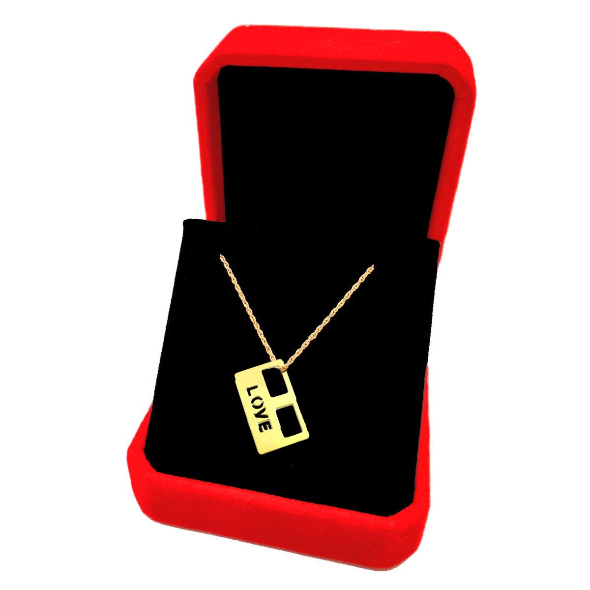 18K Pure Gold Love Design Pendant Necklace | Necklace | 18K Gold Jewelry