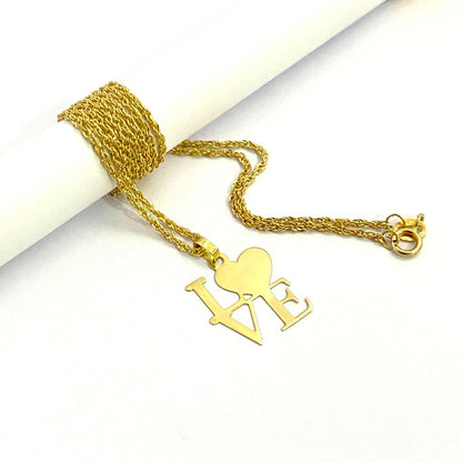 18K Pure Gold Love Heart Design Pendant Necklace | Necklace | 18K Gold Jewelry